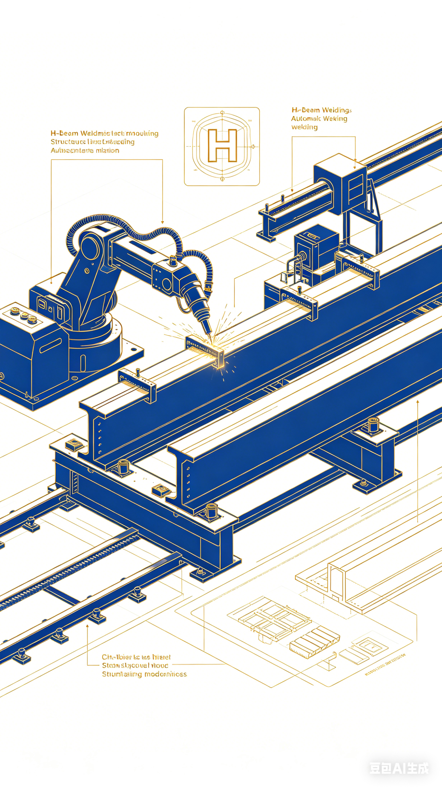 Automated H-Beam Steel Structure Welding Production Line, EAI Intelligent Structural Steel Fabrication & H-Beam Automatic Welding Technology